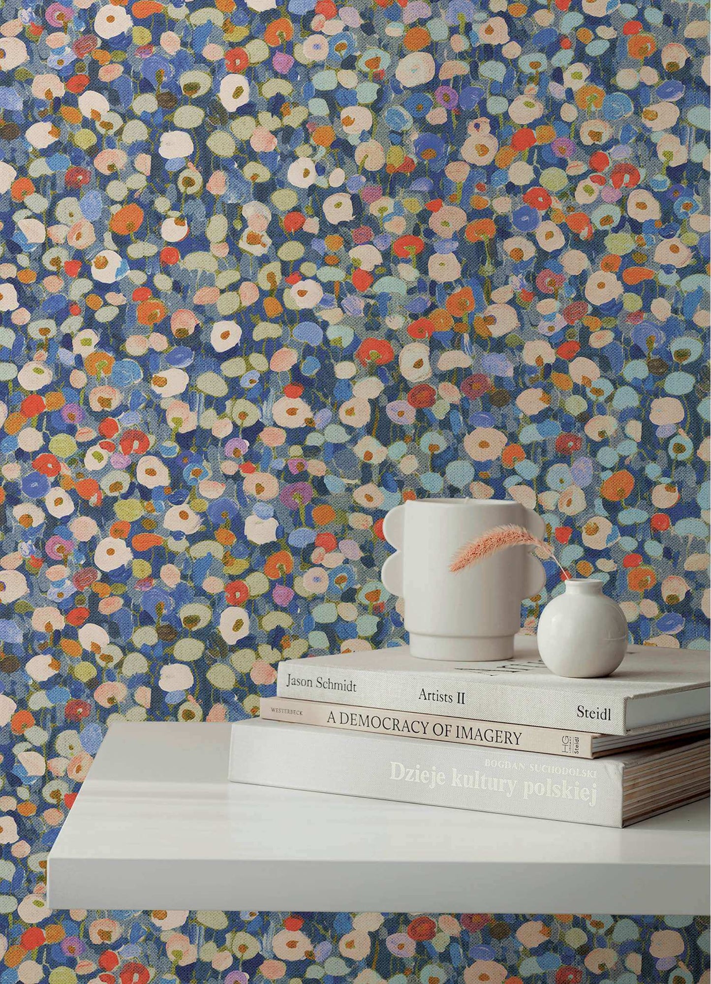A-Street Prints Portofino Prato Floral Wallpaper Sample - Blue