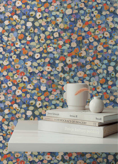 A-Street Prints Portofino Prato Floral Wallpaper Sample - Blue