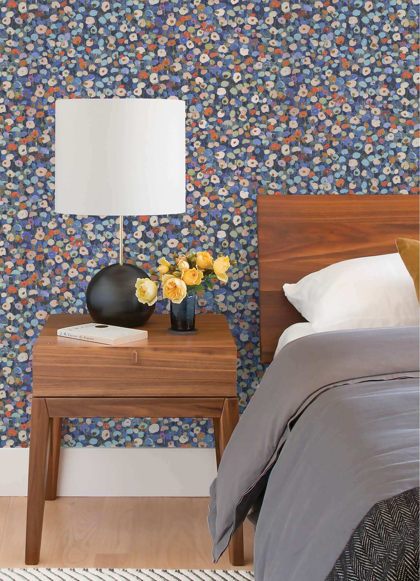 A-Street Prints Portofino Prato Floral Wallpaper Sample - Blue