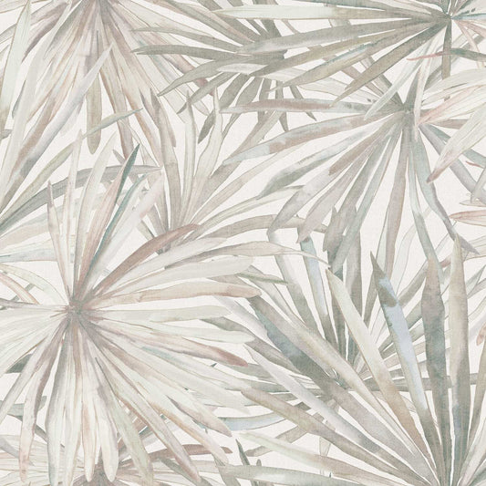 A-Street Prints Portofino Corifa Palm Leaf Wallpaper - Cream