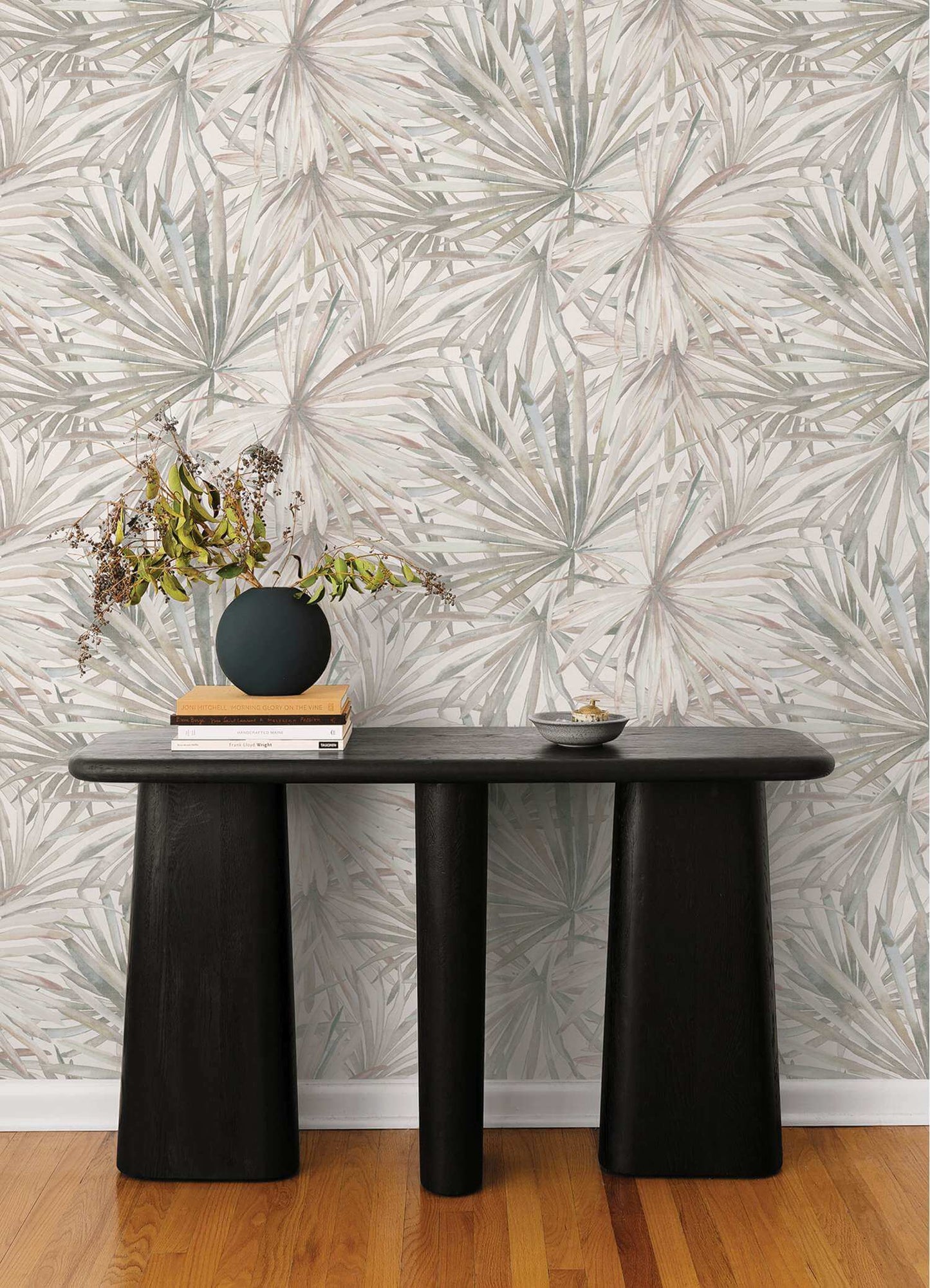 A-Street Prints Portofino Corifa Palm Leaf Wallpaper Sample - Cream
