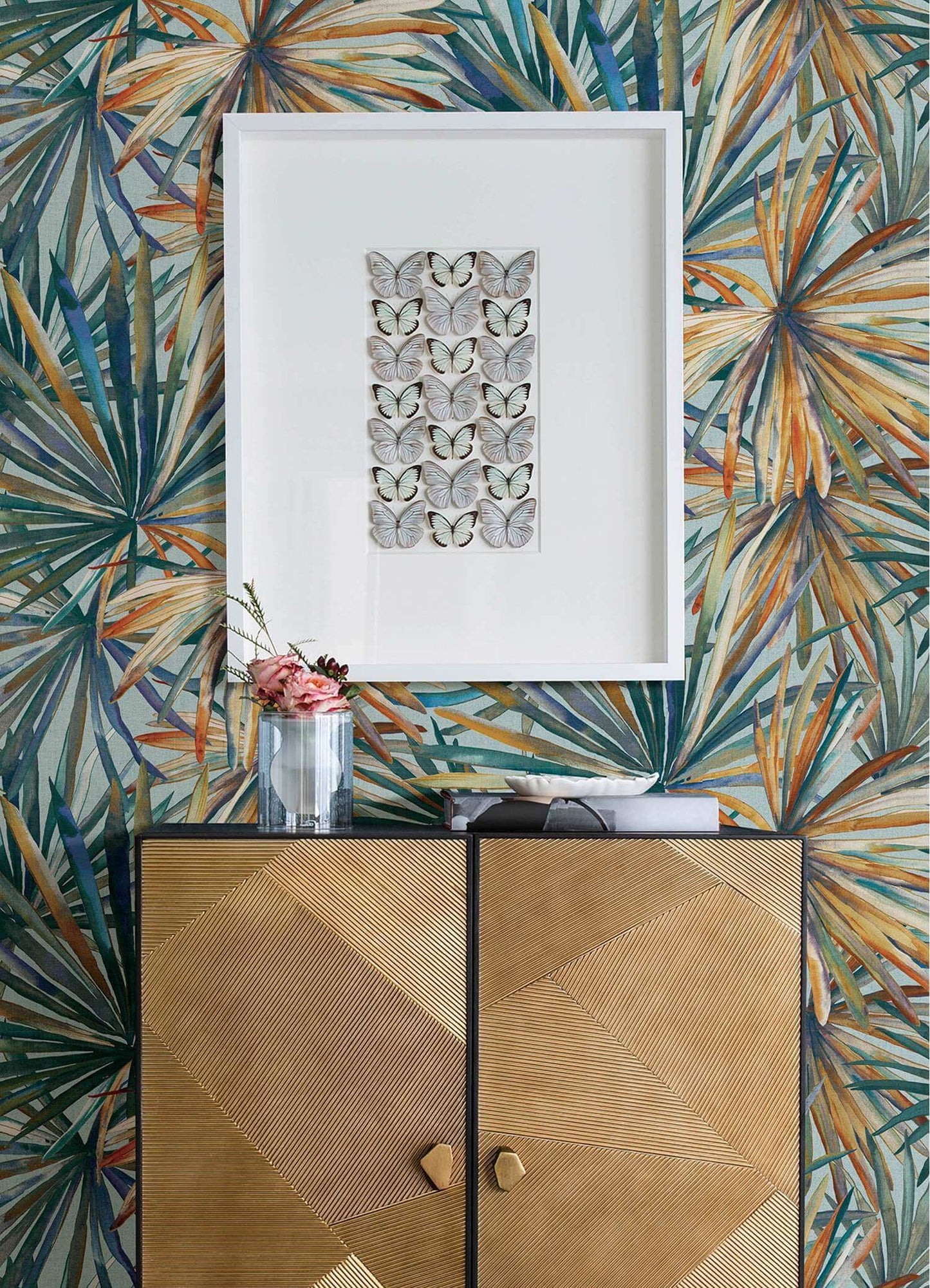 A-Street Prints Portofino Corifa Palm Leaf Wallpaper - Sea Green