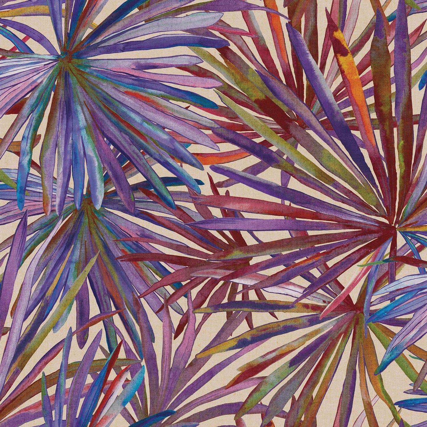 A-Street Prints Portofino Corifa Palm Leaf Wallpaper Sample - Purple