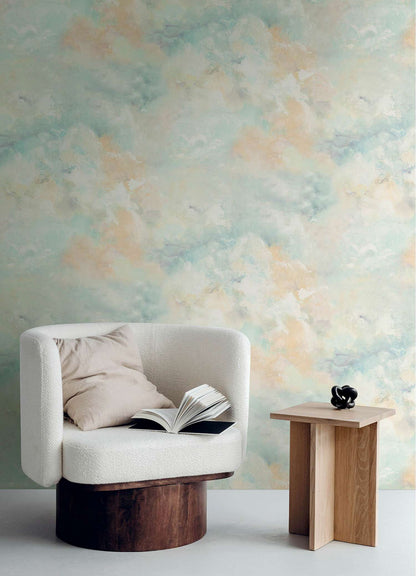 A-Street Prints Portofino Aria Abstract Wallpaper - Aquamarine