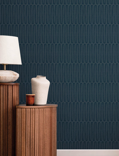 A-Street Prints Kaleidoscope Lars Wallpaper Sample - Navy