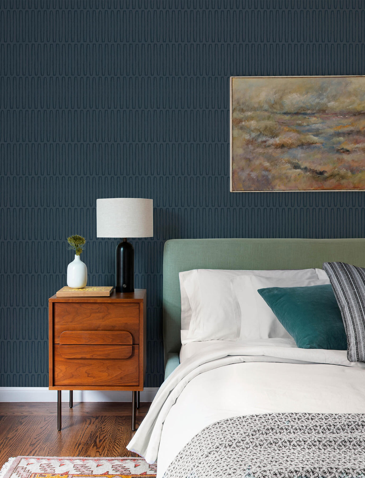A-Street Prints Kaleidoscope Lars Wallpaper Sample - Navy