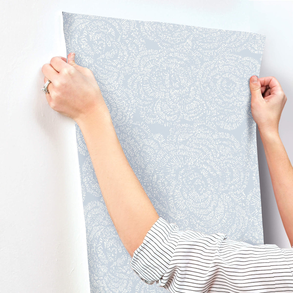 A-Street Prints Kaleidoscope Ambroise Floral Wallpaper Sample - Light Blue