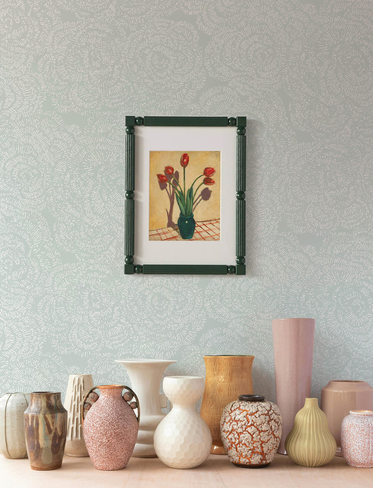A-Street Prints Kaleidoscope Ambroise Floral Wallpaper Sample - Seafoam