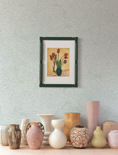 A-Street Prints Kaleidoscope Ambroise Floral Wallpaper Sample - Seafoam