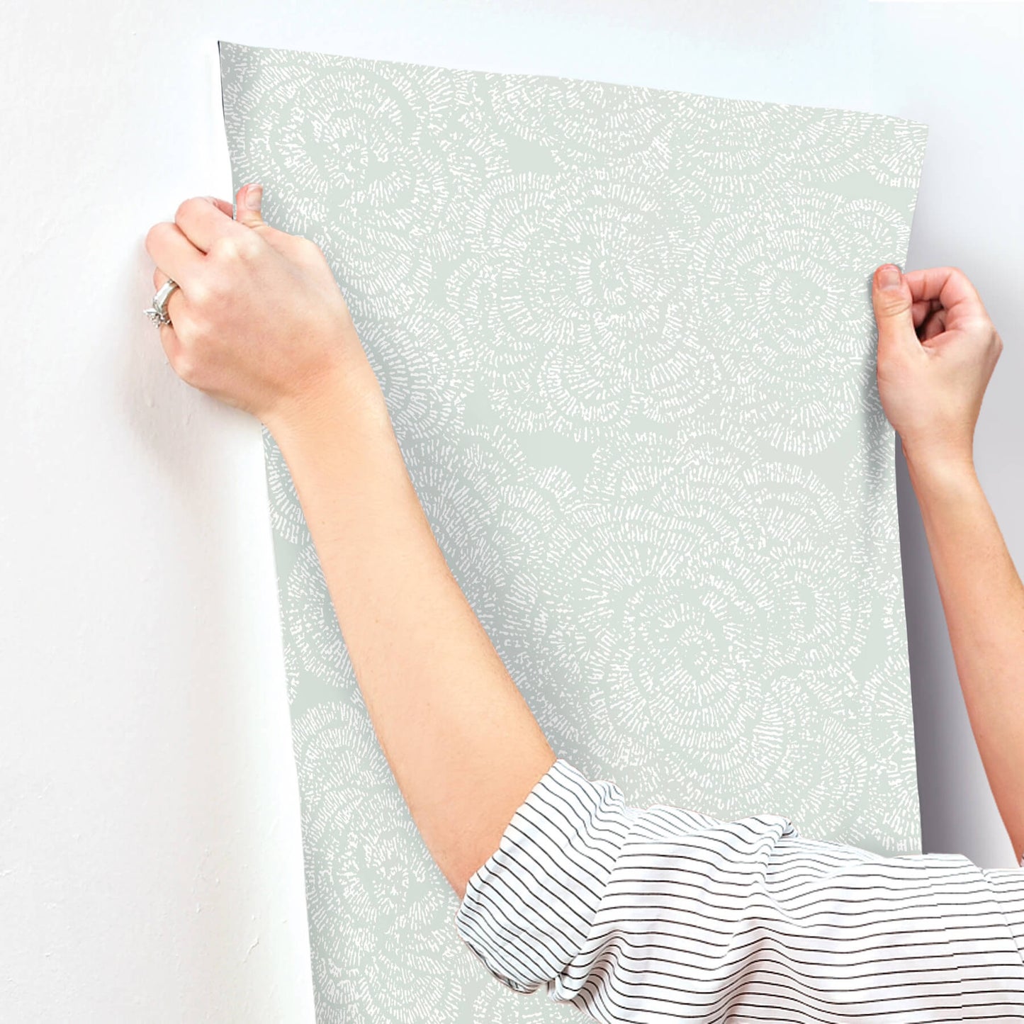 A-Street Prints Kaleidoscope Ambroise Floral Wallpaper Sample - Seafoam