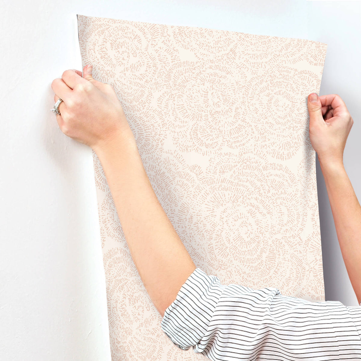 A-Street Prints Kaleidoscope Ambroise Floral Wallpaper Sample - Light Pink