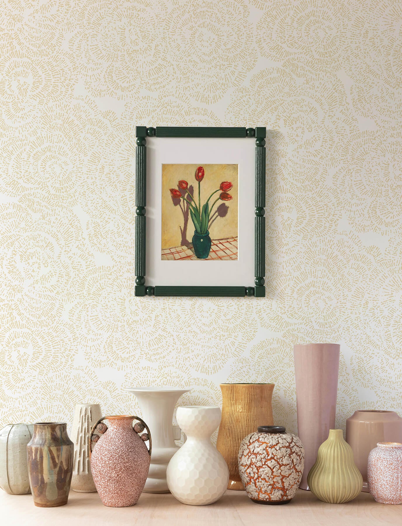 A-Street Prints Kaleidoscope Ambroise Floral Wallpaper Sample - Butter