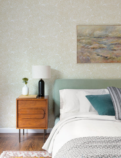 A-Street Prints Kaleidoscope Ambroise Floral Wallpaper Sample - Butter