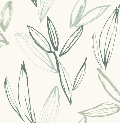 A-Street Prints Kaleidoscope Kenia Leaf Wallpaper - Green