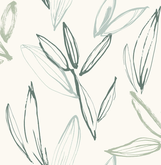 A-Street Prints Kaleidoscope Kenia Leaf Wallpaper - Green