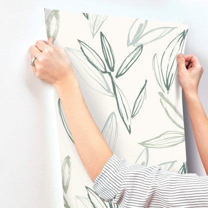 A-Street Prints Kaleidoscope Kenia Leaf Wallpaper - Green