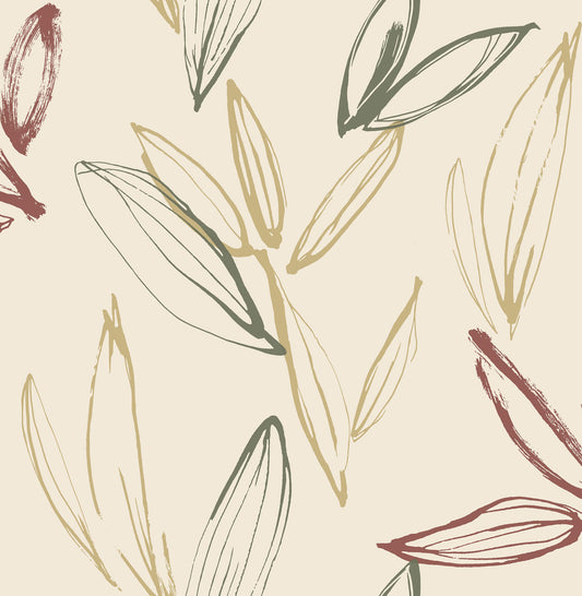 A-Street Prints Kaleidoscope Kenia Leaf Wallpaper - Multicolor