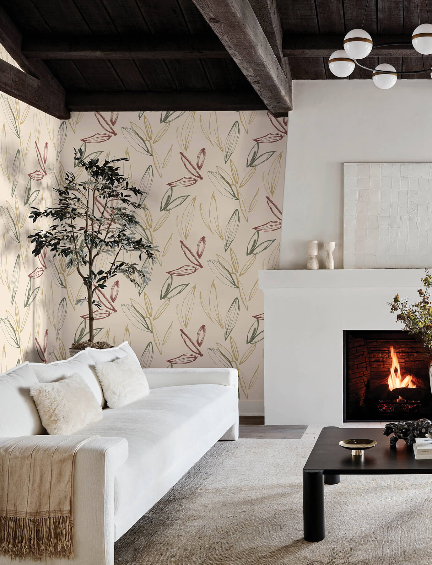 A-Street Prints Kaleidoscope Kenia Leaf Wallpaper Sample - Multicolor