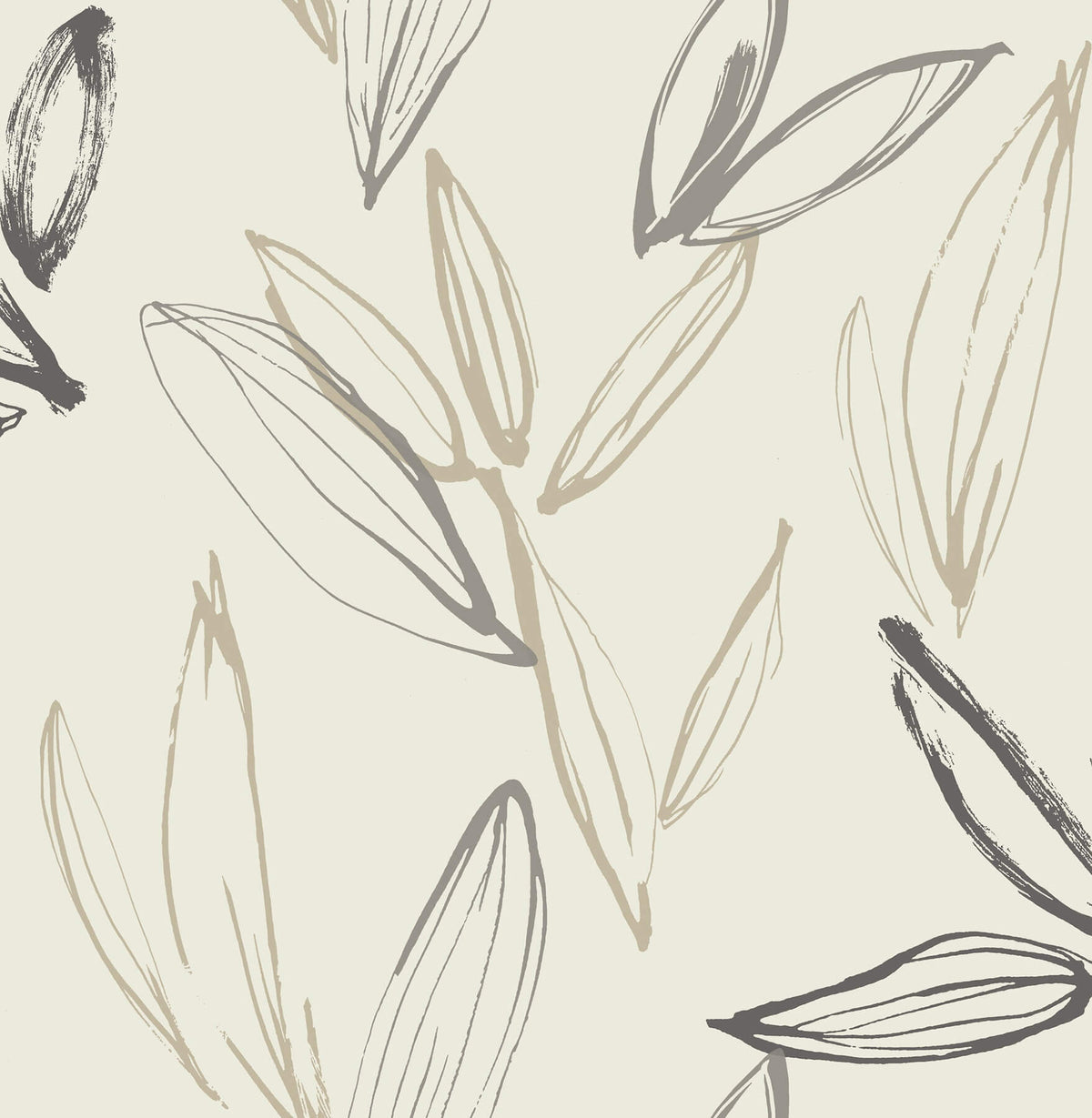 A-Street Prints Kaleidoscope Kenia Leaf Wallpaper Sample - Neutral