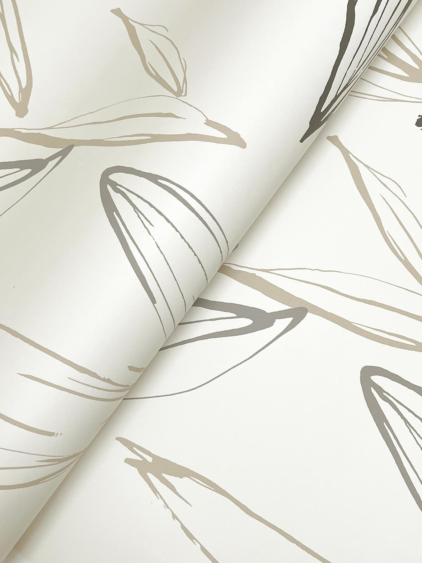 A-Street Prints Kaleidoscope Kenia Leaf Wallpaper Sample - Neutral