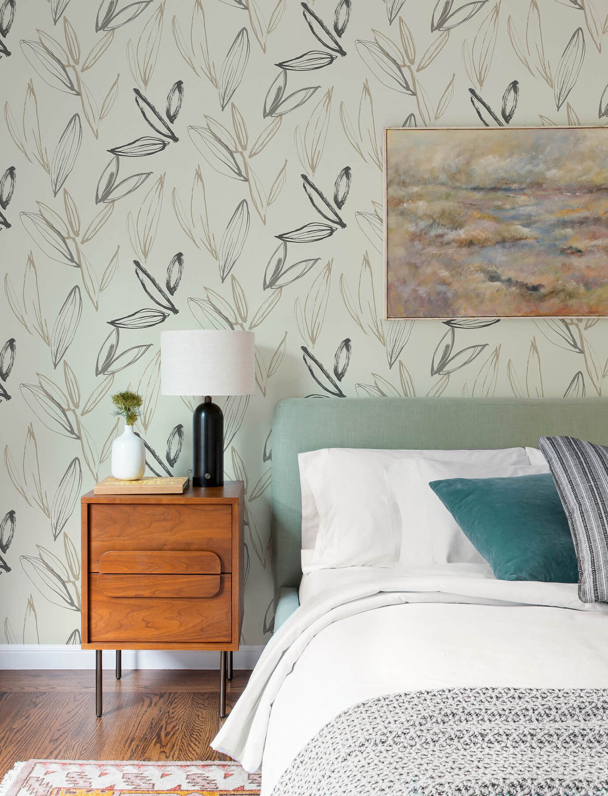 A-Street Prints Kaleidoscope Kenia Leaf Wallpaper Sample - Neutral