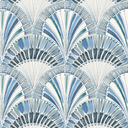 A-Street Prints Kaleidoscope Myla Wallpaper Sample - Blue