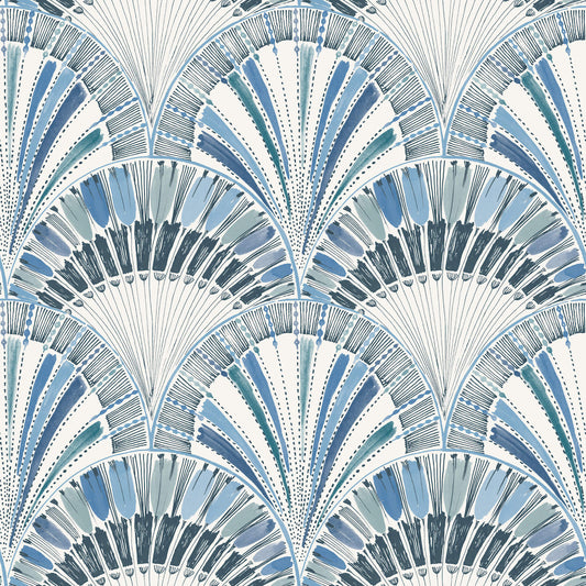 A-Street Prints Kaleidoscope Myla Wallpaper - Blue
