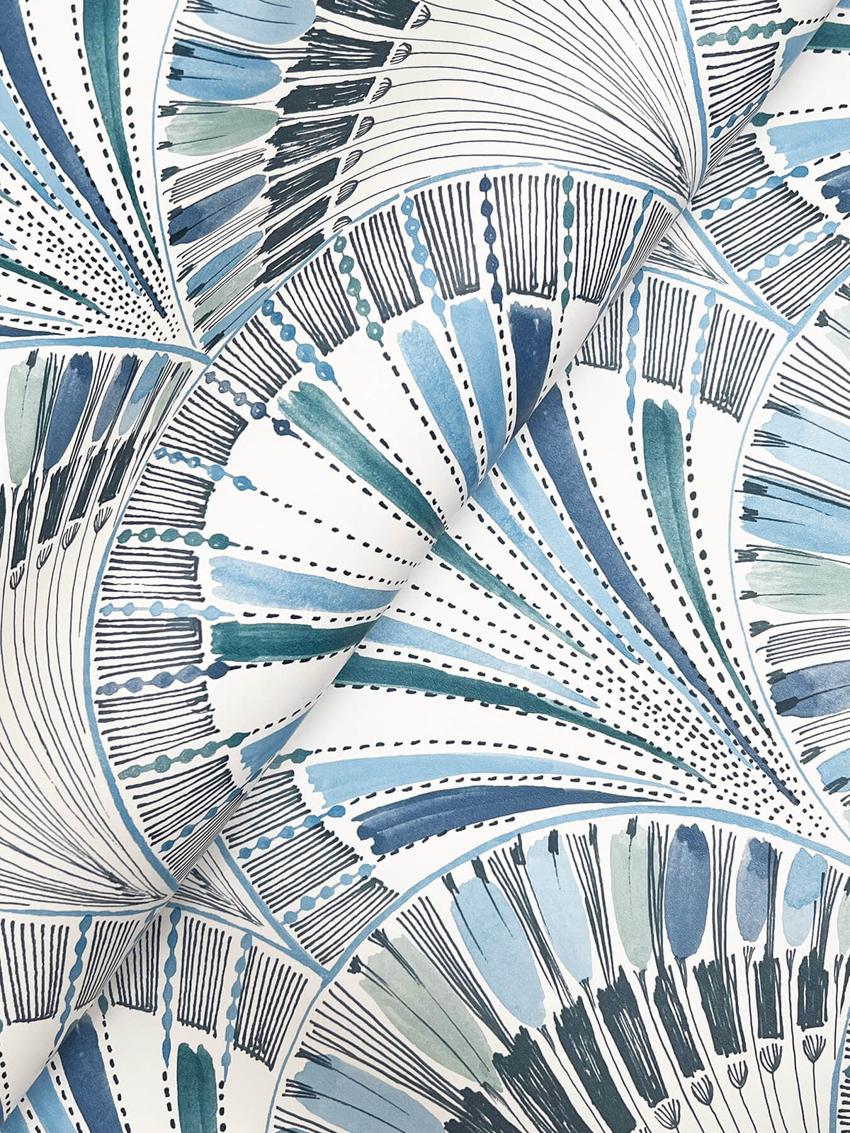 A-Street Prints Kaleidoscope Myla Wallpaper Sample - Blue