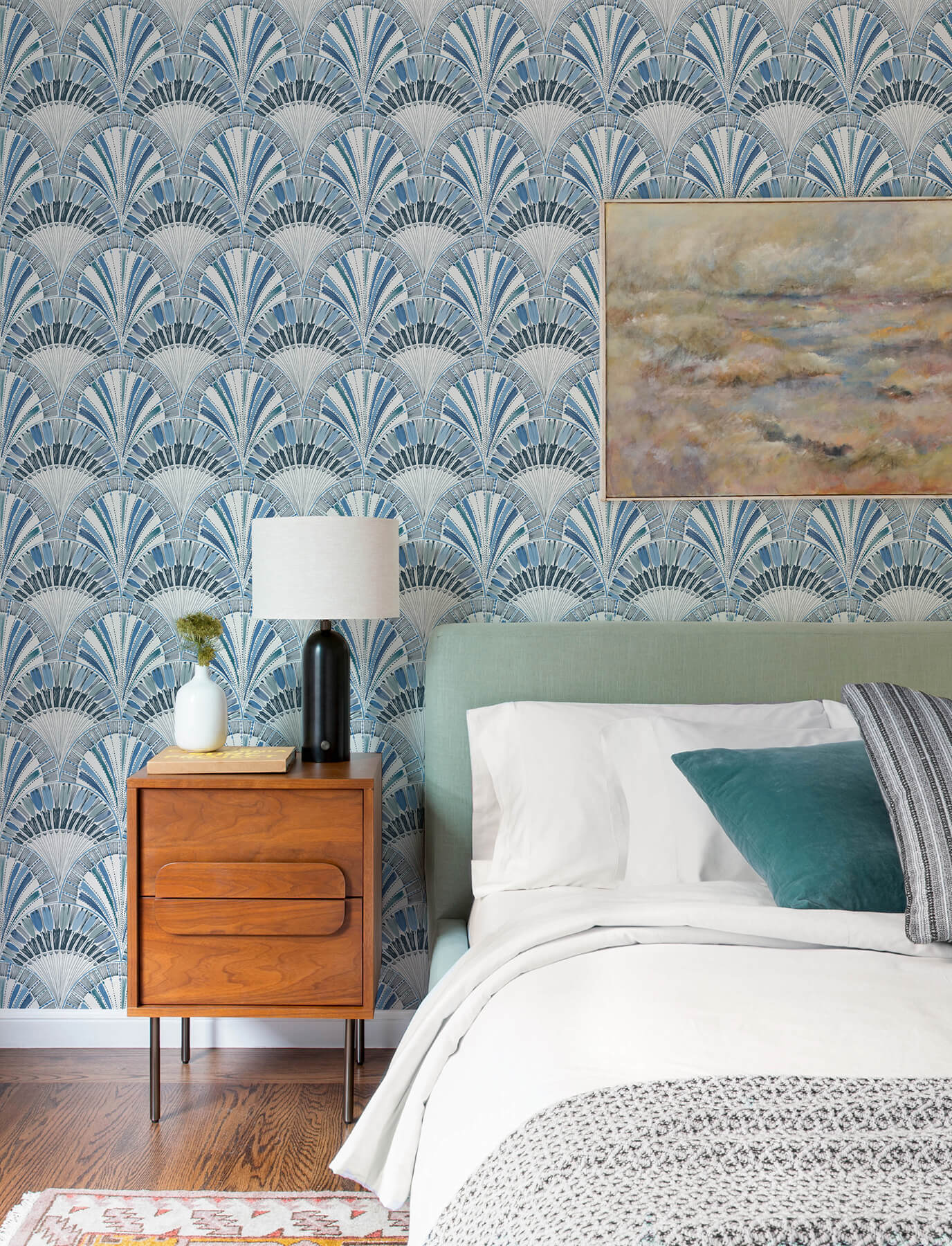 A-Street Prints Kaleidoscope Myla Wallpaper Sample - Blue