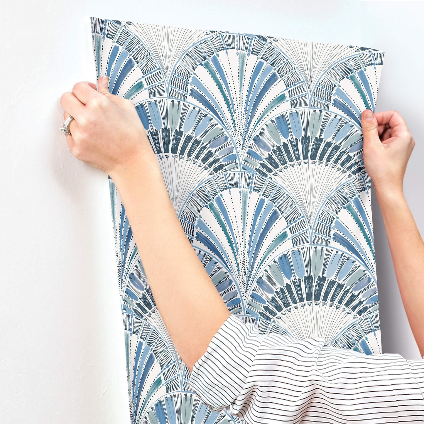 A-Street Prints Kaleidoscope Myla Wallpaper Sample - Blue