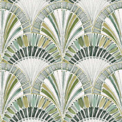 A-Street Prints Kaleidoscope Myla Wallpaper Sample - Green