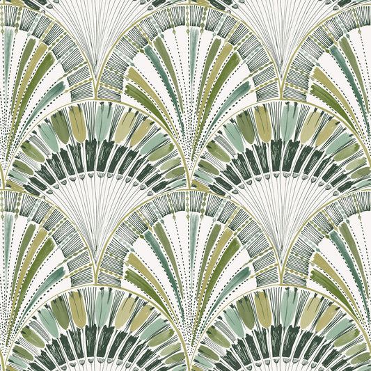 A-Street Prints Kaleidoscope Myla Wallpaper - Green