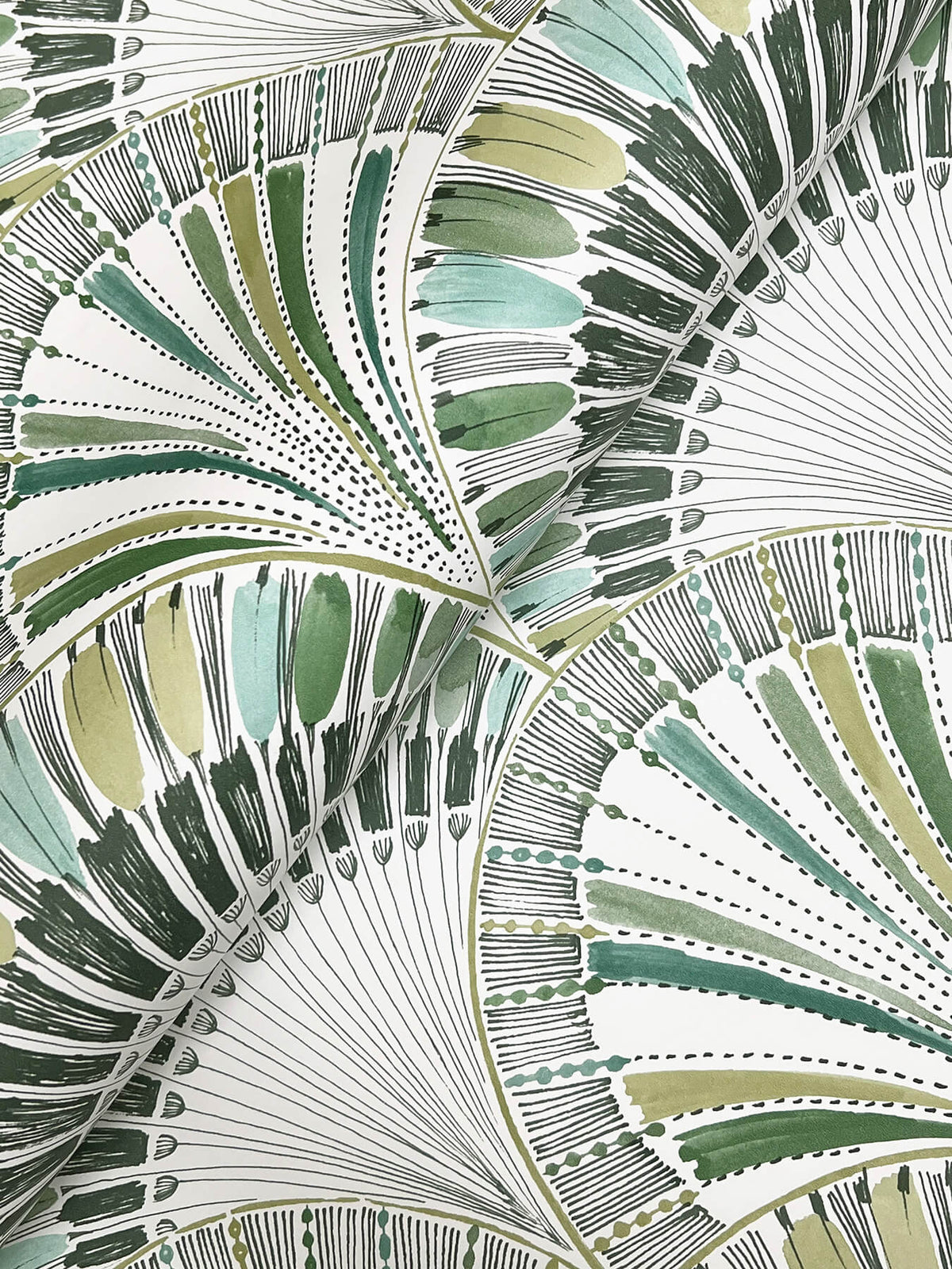 A-Street Prints Kaleidoscope Myla Wallpaper Sample - Green