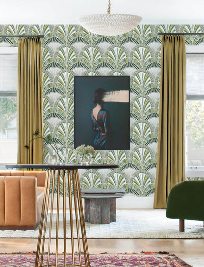 A-Street Prints Kaleidoscope Myla Wallpaper Sample - Green