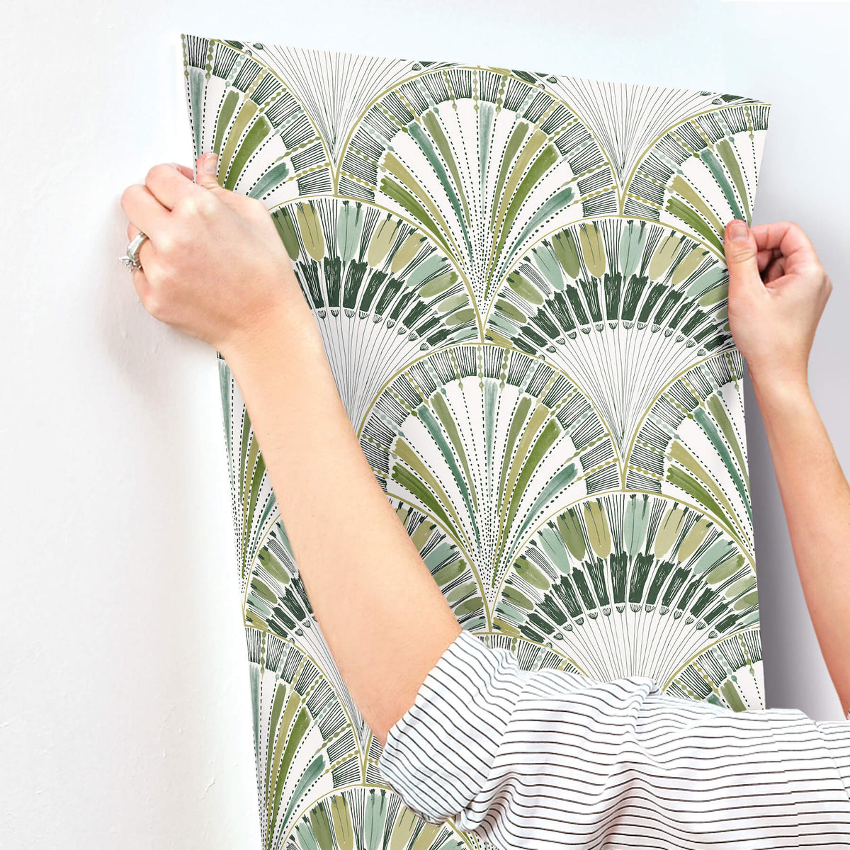 A-Street Prints Kaleidoscope Myla Wallpaper Sample - Green