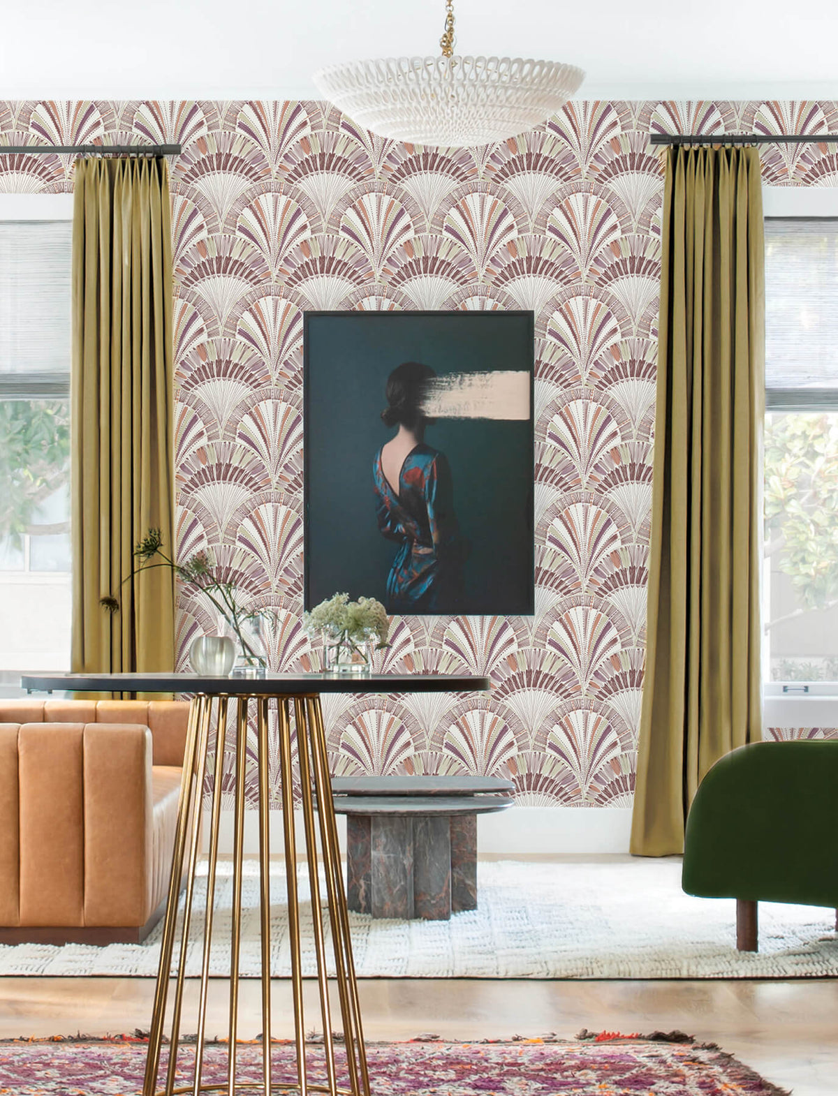 A-Street Prints Kaleidoscope Myla Wallpaper Sample - Raspberry