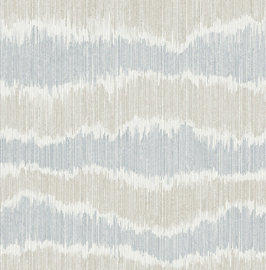A-Street Prints Kaleidoscope Wiggle Ikat Wallpaper - Sky Blue
