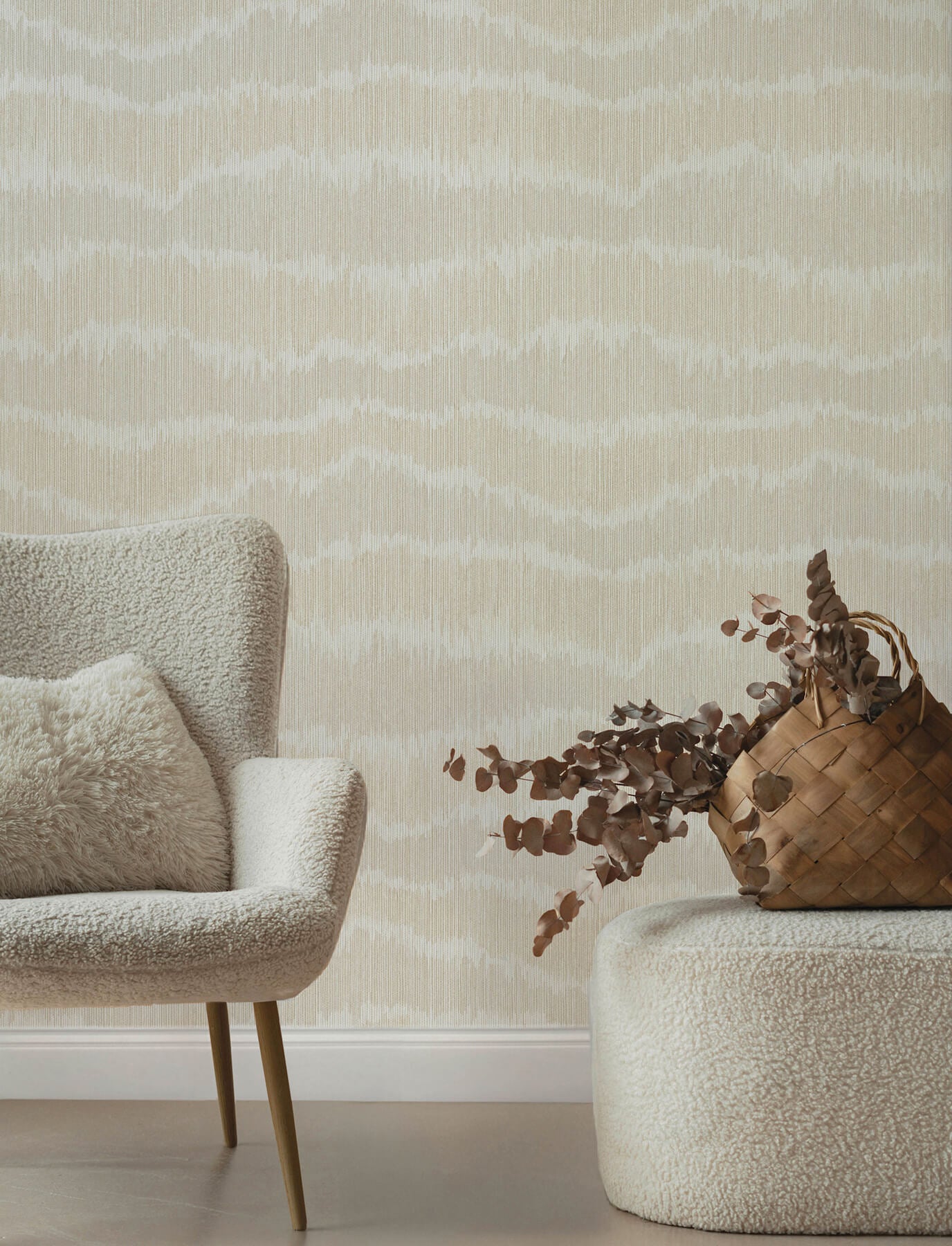 A-Street Prints Kaleidoscope Wiggle Ikat Wallpaper - Neutral