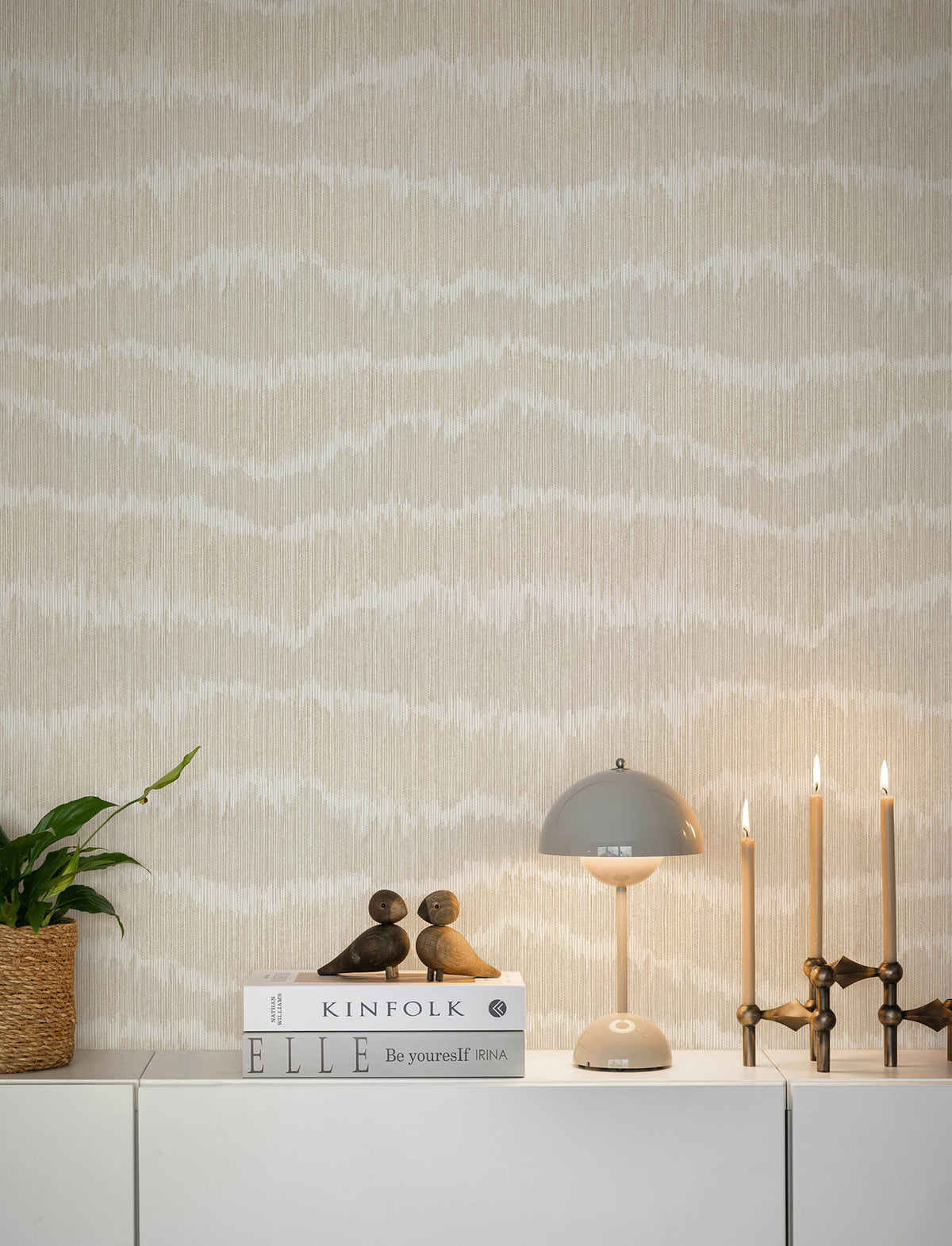 A-Street Prints Kaleidoscope Wiggle Ikat Wallpaper - Neutral