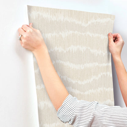 A-Street Prints Kaleidoscope Wiggle Ikat Wallpaper - Neutral