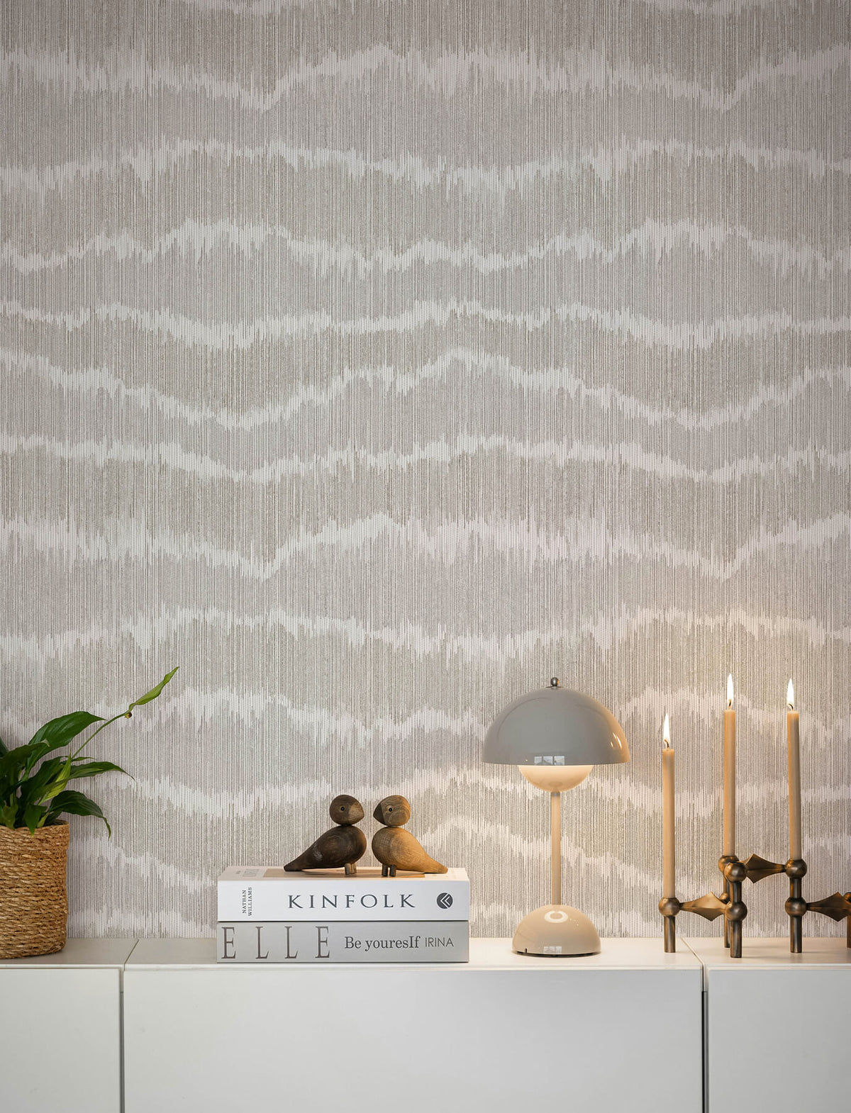 A-Street Prints Kaleidoscope Wiggle Wallpaper Sample - Grey