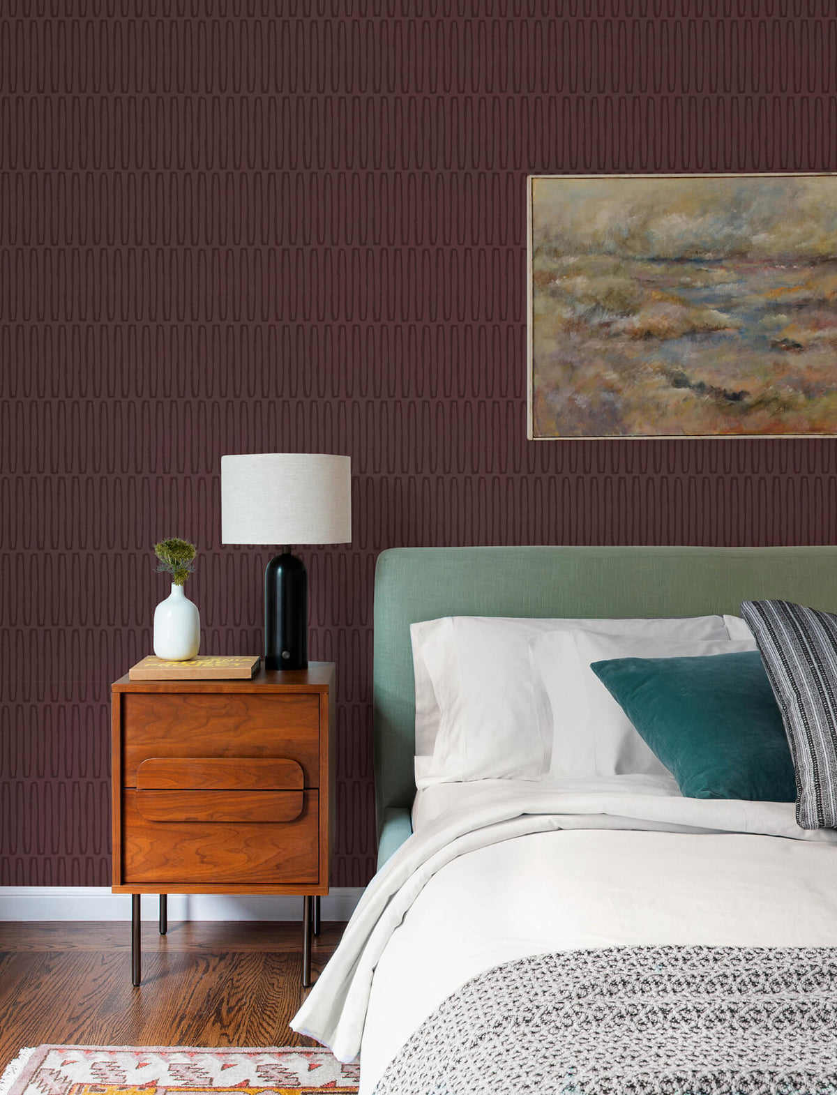 A-Street Prints Kaleidoscope Lars Wallpaper Sample - Merlot