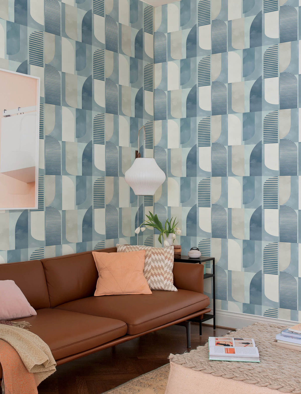A-Street Prints Kaleidoscope Otto Geometric Wallpaper Sample - Blue