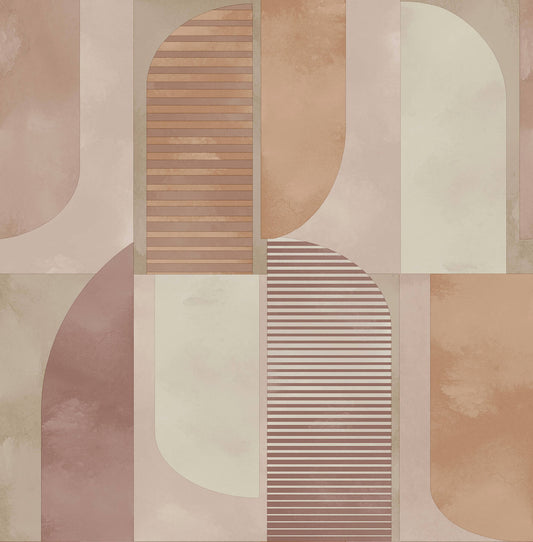 A-Street Prints Kaleidoscope Otto Geometric Wallpaper - Raspberry