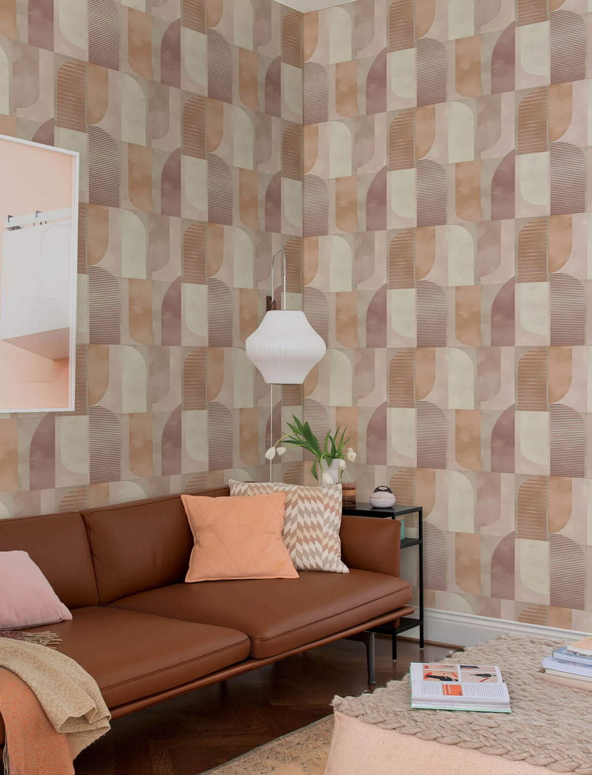 A-Street Prints Kaleidoscope Otto Geometric Wallpaper Sample - Raspberry