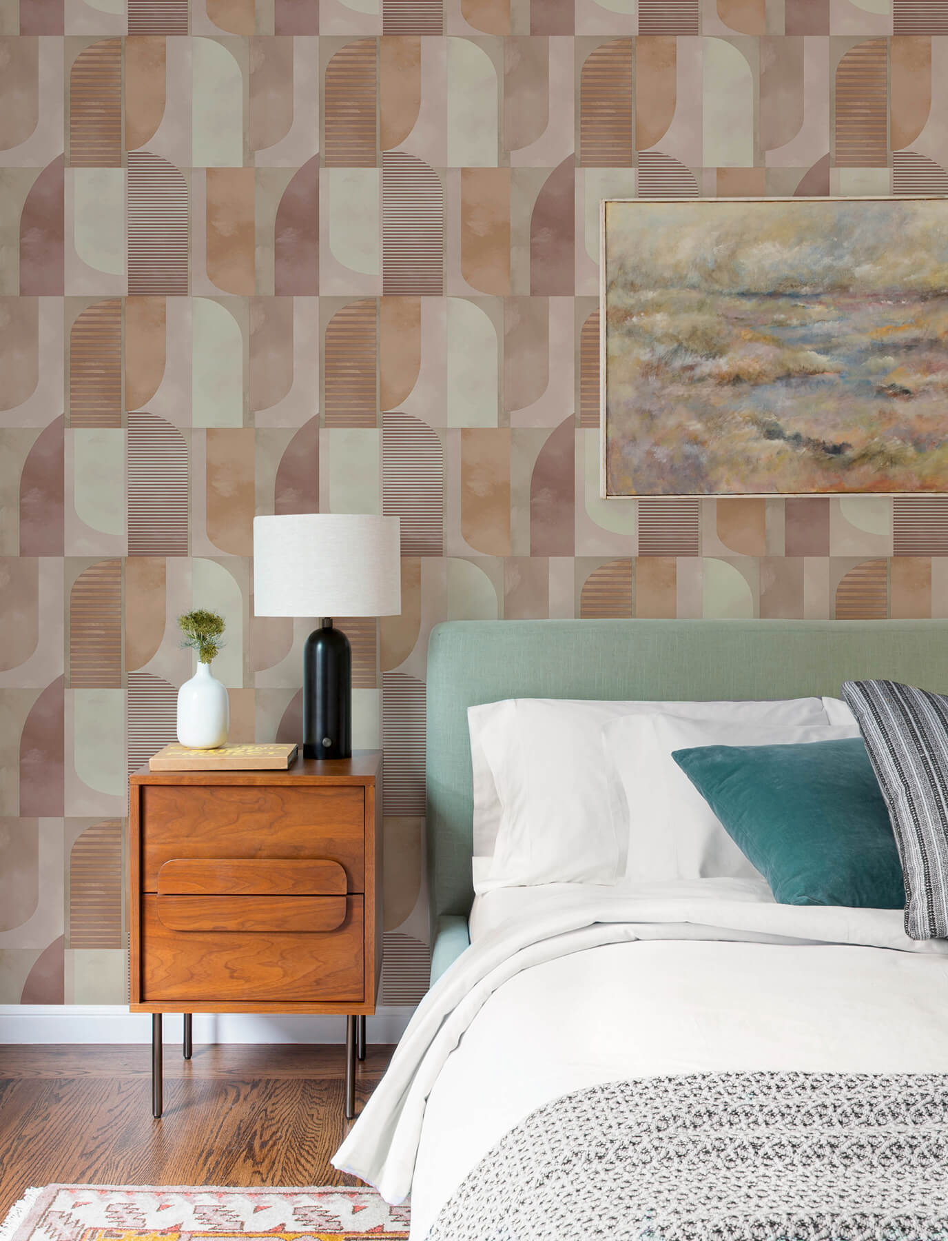 A-Street Prints Kaleidoscope Otto Geometric Wallpaper Sample - Raspberry