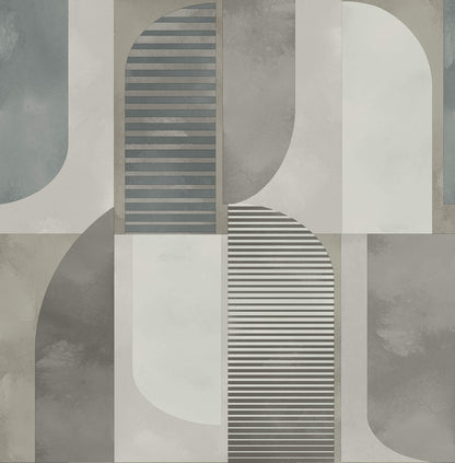 A-Street Prints Kaleidoscope Otto Geometric Wallpaper Sample - Slate