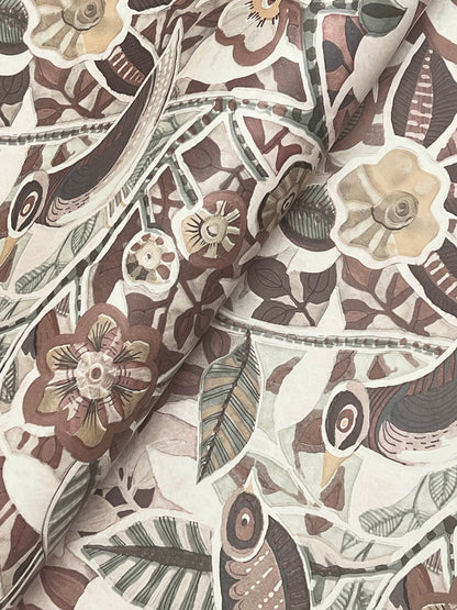 A-Street Prints Kaleidoscope Manette Birds Wallpaper Sample - Plum