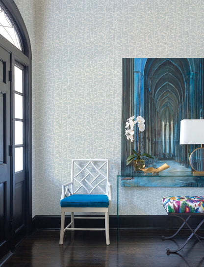 A-Street Prints Kaleidoscope Layton Vines Wallpaper Sample - Light Blue