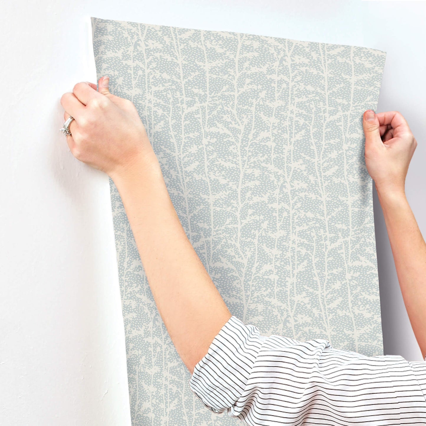 A-Street Prints Kaleidoscope Layton Vines Wallpaper Sample - Light Blue